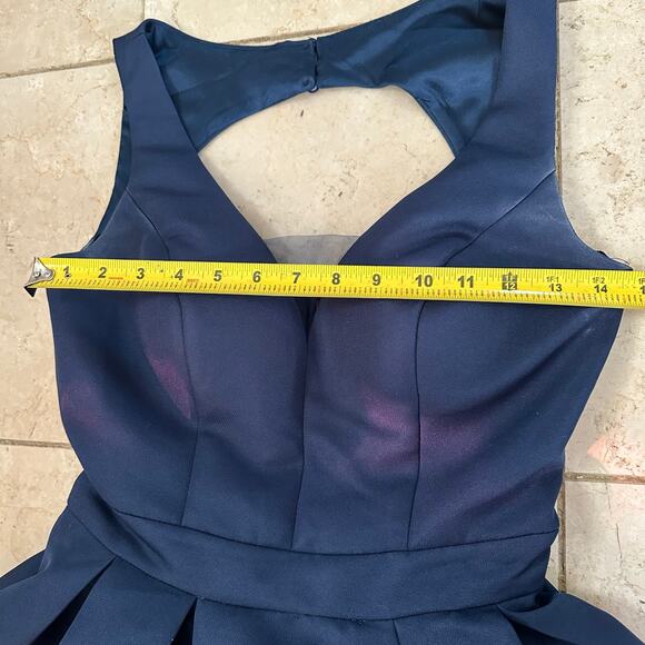 Chi Chi London 4 Blue Midi Skater Dress Tutu Gown Prom Formal Special Ocassion - Picture 6 of 12